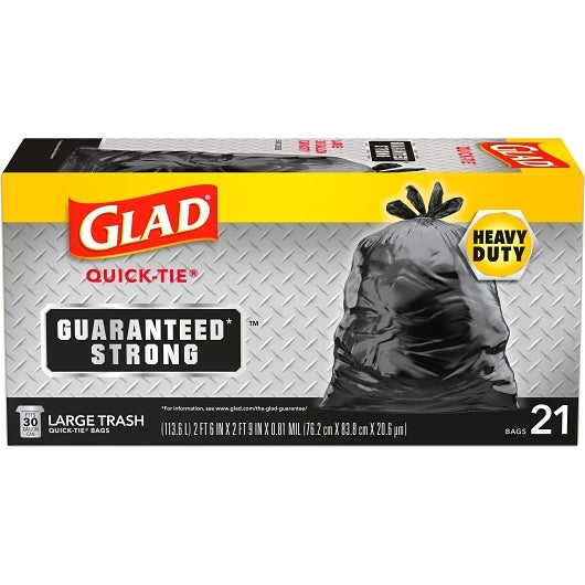 Glad Bag Trash Quick Tie Black, 9 x 21 ct Case - Disposables - image 2