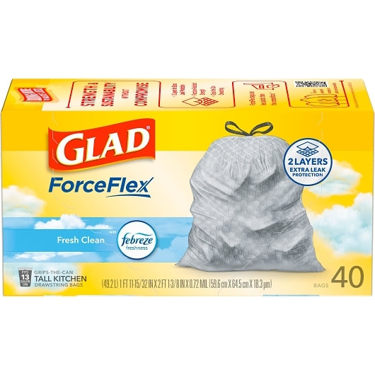 Glad TALL KITCHEN DRAWSTRINGS FRESH CLEAN, 6 x 40 ct Case - DOT product image 2