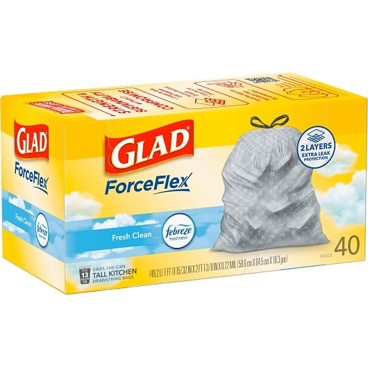 Glad TALL KITCHEN DRAWSTRINGS FRESH CLEAN, 6 x 40 ct Case - DOT product image 6