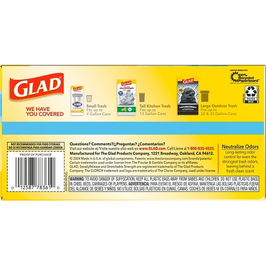 Glad TALL KITCHEN DRAWSTRINGS FRESH CLEAN, 6 x 40 ct Case - DOT product image 8