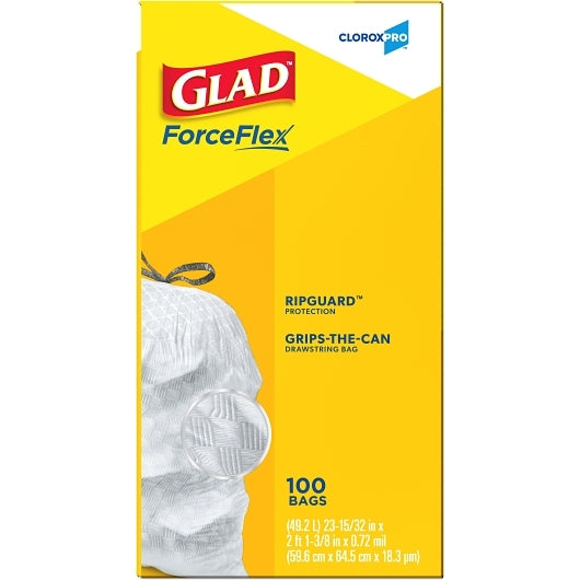 Glad GARBAGE BAG TALL KITCHEN WHITE 13 GALLON, 4 x 100 ct Case - DOT product image 8