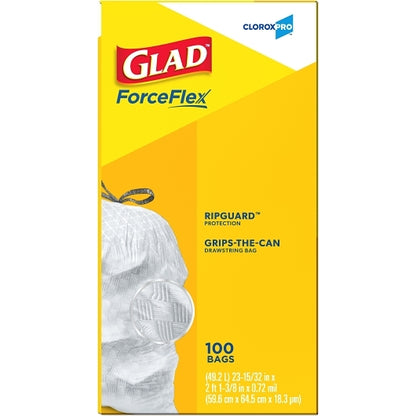 Glad GARBAGE BAG TALL KITCHEN WHITE 13 GALLON, 4 x 100 ct Case - DOT product image 8