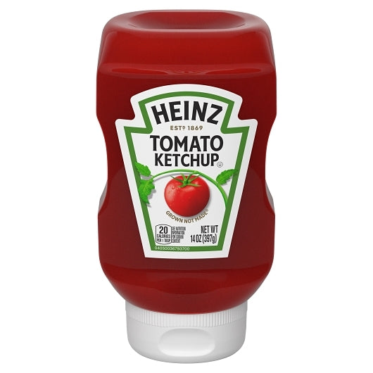 Heinz Stay Clean Upside Down Cap Tomato Ketchup Bottle, 16 x 14 oz Case - Condiments & Sauces