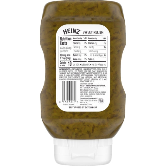 Heinz Easy Squeeze Sweet Relish Jar, 12 x 375 ML Case - DOT product image 5
