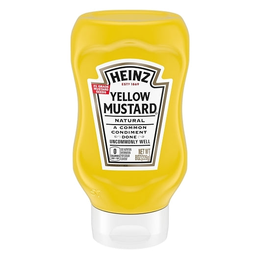 Heinz Yellow Mustard Bottle, 12 x 226 GR Case - Condiments & Sauces