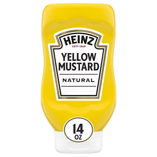 Heinz Yellow Mustard Bottle, 12 x 14 oz Case - Condiments & Sauces