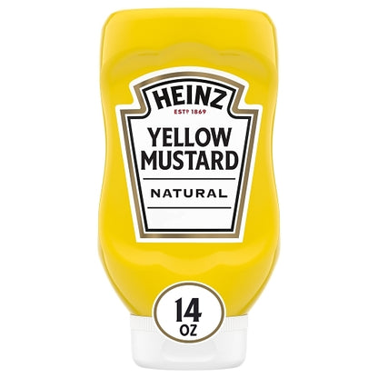 Heinz Yellow Mustard Bottle, 12 x 14 oz Case - Condiments & Sauces