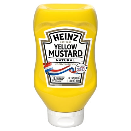 Heinz Yellow Mustard Bottle, 12 x 1.25 lb Case - Condiments & Sauces