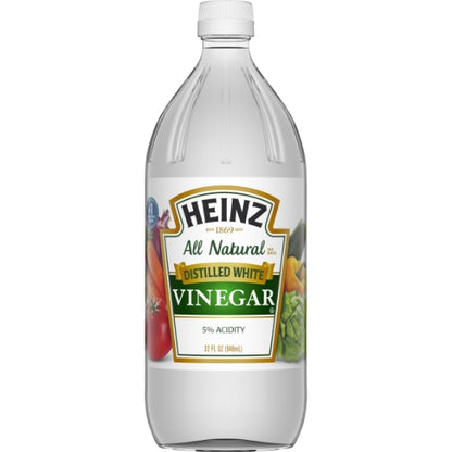 White Glass Vinegar Distilled White Vinegar Bottle, 12 x 946 ML Case - Front/center packaged product image
