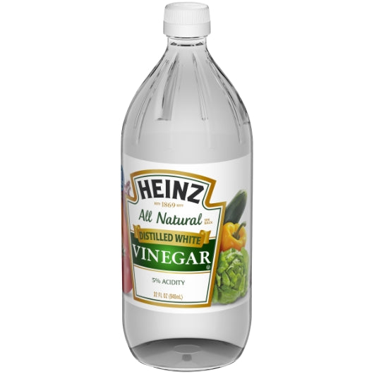 White Glass Vinegar Distilled White Vinegar Bottle, 12 x 946 ML Case - Alternate product angle or state