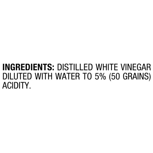 White Glass Vinegar Distilled White Vinegar Bottle, 12 x 946 ML Case - Alternate product angle or state