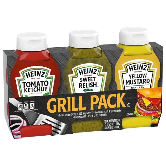 Heinz Assorted Relish, Mustard And Ketchup Picnic Pack, 4 x 54 oz Case - DOT product image 4