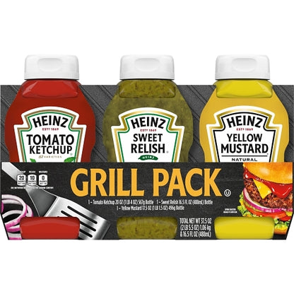 Heinz Assorted Relish, Mustard And Ketchup Picnic Pack, 4 x 54 oz Case - DOT product image 2