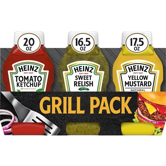 Heinz Assorted Relish, Mustard And Ketchup Picnic Pack, 4 x 54 oz Case - DOT product image 3