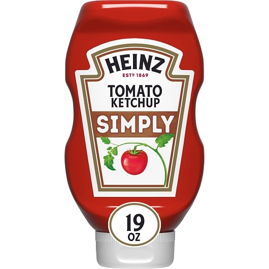 Simply Heinz All Natural Ketchup, 12 x 19 oz Case - Condiments & Sauces