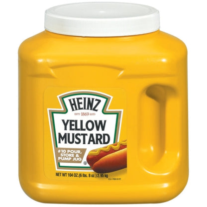 Heinz Kosher Mustard Bulk, 6 x 104 oz Case - Condiments & Sauces