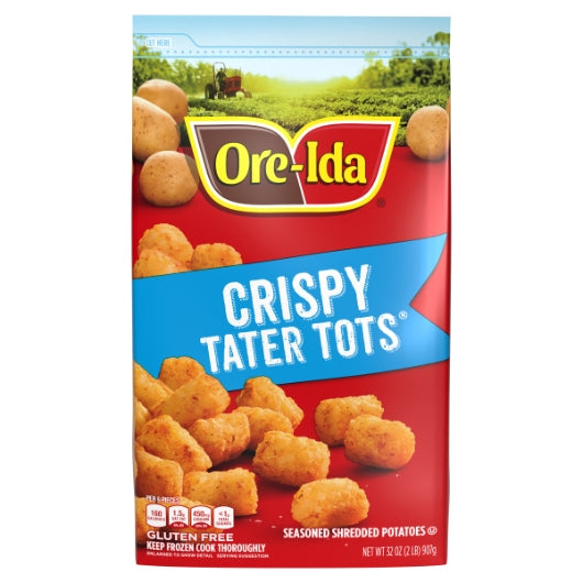 Ore-Ida Crispy Tater Tots, 12 x 2 lb Case - Frozen Potatoes Sides