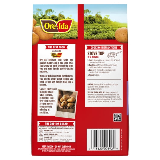 Ore Ida Kraft SOUTHERN STYLE Diced Hash Brown Potatoes, 12 x 907 GR Case - DOT product image 6