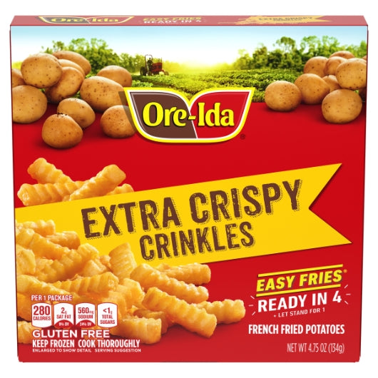Ore-Ida Extra Crispy Microwavable French Fries, 12 x 134 GR Case - Frozen Potatoes Sides