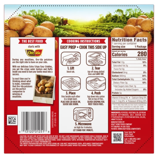 Ore-Ida Extra Crispy Microwavable French Fries, 12 x 134 GR Case - DOT product image 5