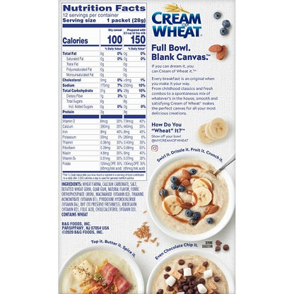 Cream Of Wheat Instant Original Hot Cereal, 12 x 12 oz Case - DOT product image 8