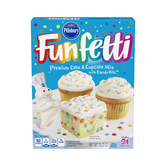 Pillsbury Funfetti Cake Mix, 12 x 15.25 oz Case - Bakery & Desserts