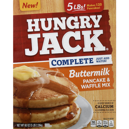 Hungry Jack Complete Buttermilk Pancake Mix, 6 x 80 oz Case - Bakery & Desserts