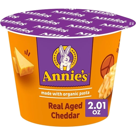 Annie's Real Aged Cheddar Macaroni & Cheese Pasta, 12 x 2.01 oz Case - Pantry Ingredients