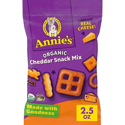 Annie's Organic Cheddar Snack Mix, 12 x 2.5 oz Case - Snacks