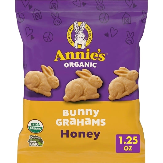 Annie's Organic Honey Bunny Graham Crackers, 100 x 1.25 oz Case - Crackers & Grahams