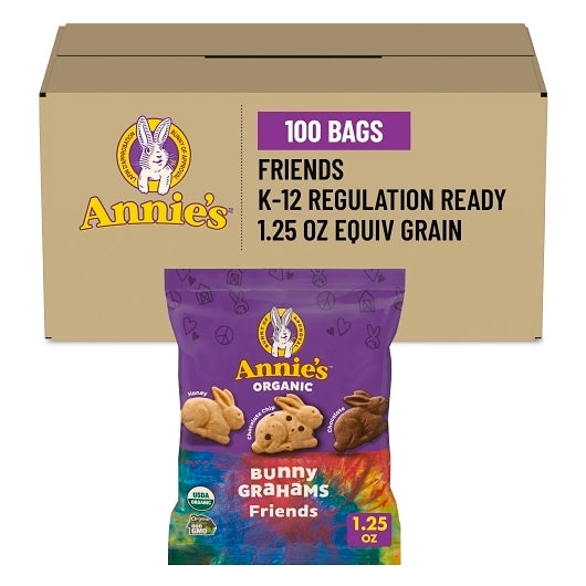 Annie's Honey, Chocolate And Chocolate Chip Friends Bunny Graham Crackers, 100 x 1.25 oz Case - Crackers & Grahams