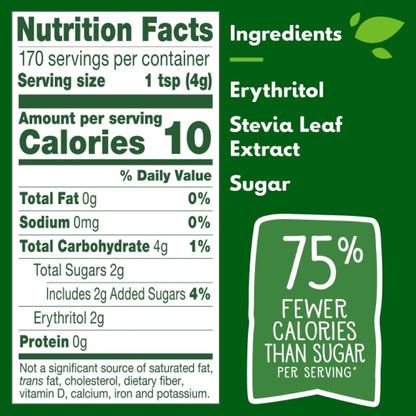 Truvia BAKING BLEND, 8 x 24 oz Case - Combined nutrition and ingredients label