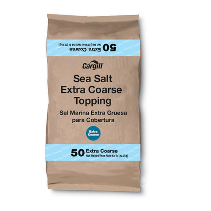 Cargill Sea Salt Extra Coarse Topping, 1 x 50 lb Case - Spices Seasonings