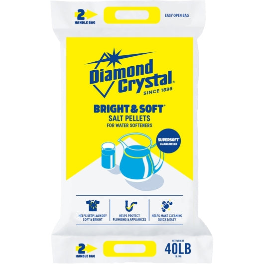 Diamond Crystal Water Conditioning Salt Pellets, 1 x 40 lb Case - Cleaners & Sanitizers