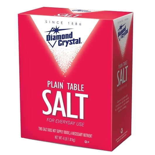 Diamond Crystal Table Salt Plain, 9 x 4 lb Case - Spices Seasonings
