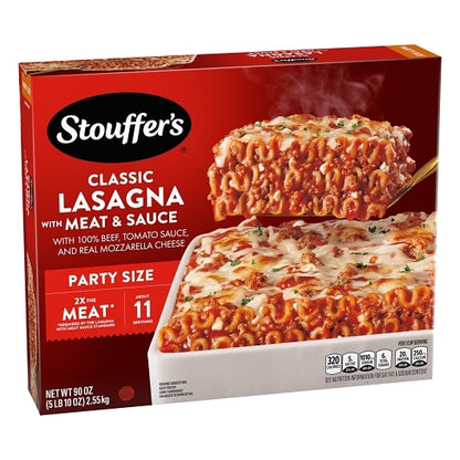 Stouffer's Party Size 2X the Meat Lasagna with Meat and Sauce, 6 x 5.625 lb Case - DOT product image 3