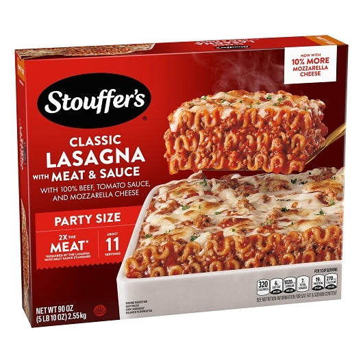 Stouffer's Party Size 2X the Meat Lasagna with Meat and Sauce, 6 x 5.625 lb Case - DOT product image 4