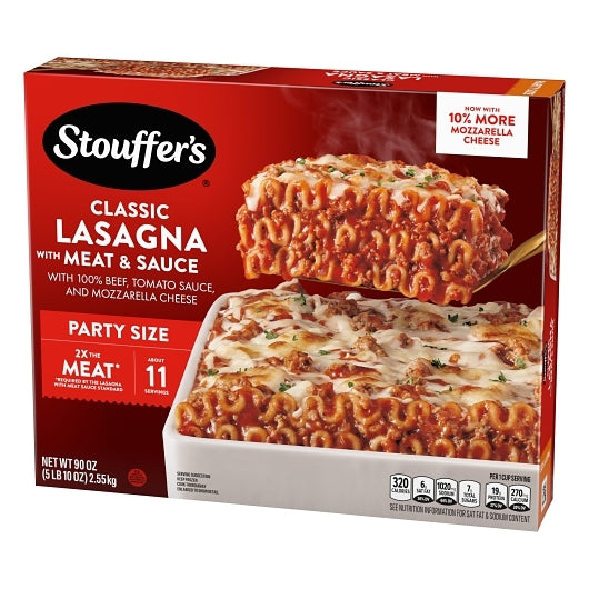 Stouffer's Party Size 2X the Meat Lasagna with Meat and Sauce, 6 x 5.625 lb Case - DOT product image 6
