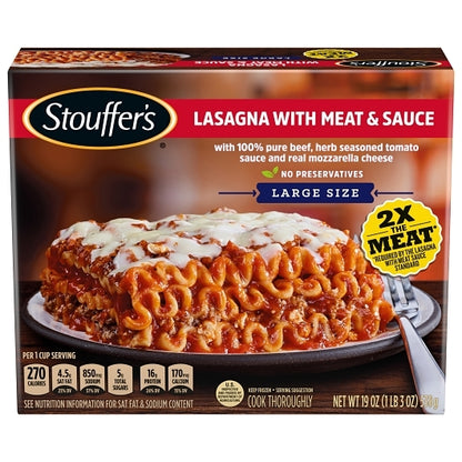 Stouffer's ENTREE LASAGNA WITH MEAT SAUCE, 12 x 1.188 lb Case - DOT product image 2