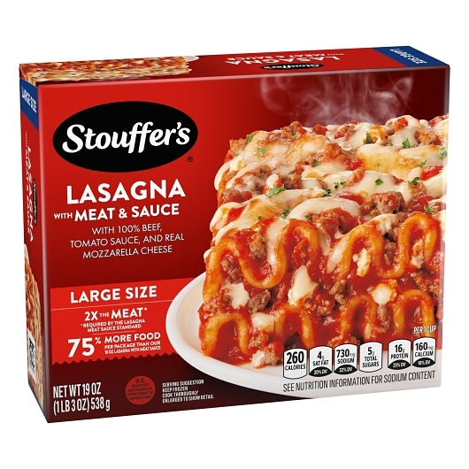 Stouffer's ENTREE LASAGNA WITH MEAT SAUCE, 12 x 1.188 lb Case - DOT product image 5