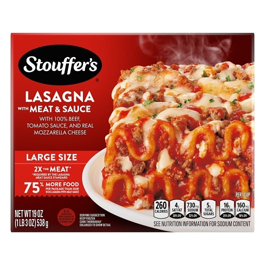 Stouffer's ENTREE LASAGNA WITH MEAT SAUCE, 12 x 1.188 lb Case - DOT product image 3