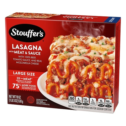 Stouffer's ENTREE LASAGNA WITH MEAT SAUCE, 12 x 1.188 lb Case - DOT product image 7