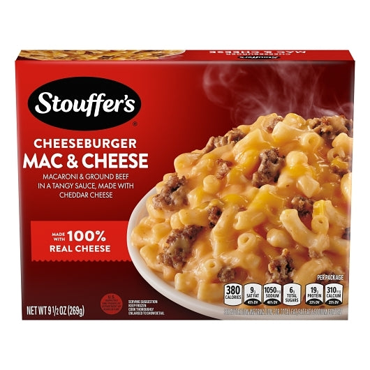 Stouffer's Cheeseburger Macaroni & Cheese Meal, 12 x 9.5 oz Case - Prepared Foods