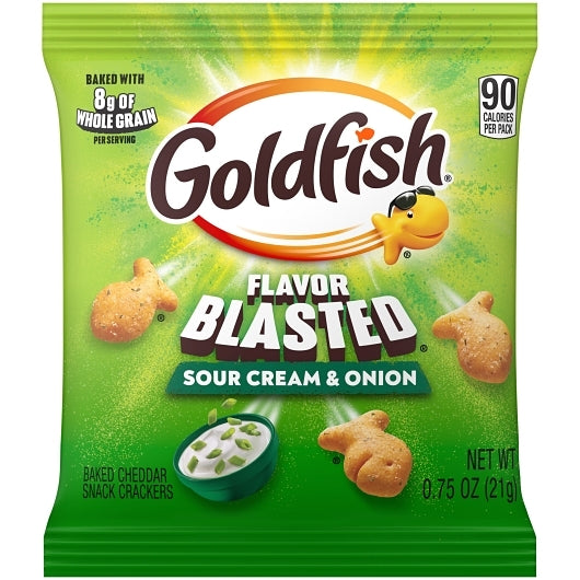 Pepperidge Farms Whole Grain Flavor Blasted Sour Cream & Onion Cheddar Crackers, 300 x 0.75 oz Case - Crackers & Grahams