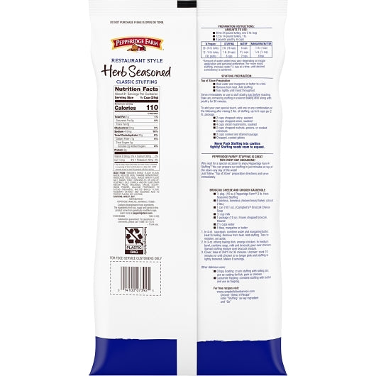 Puff Herb Stuffing Herb Seasoned Stuffing, 6 x 32 oz Case - DOT product image 8