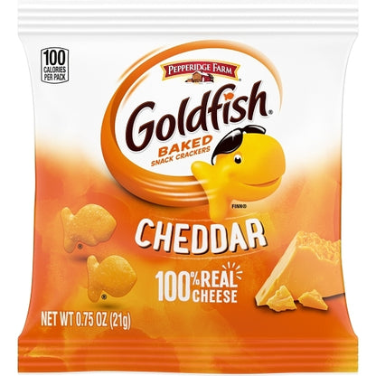 Pepperidge Farms Goldfish Cheddar Crackers, 300 x 0.75 oz Case - Crackers & Grahams
