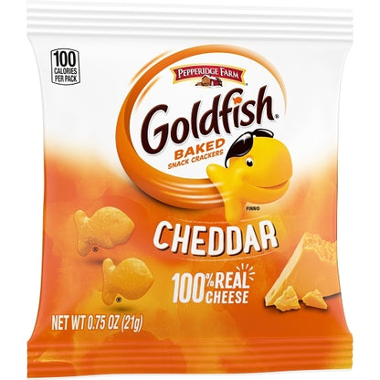 Pepperidge Farms Goldfish Cheddar Crackers, 300 x 0.75 oz Case - Crackers & Grahams