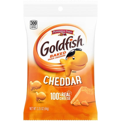 Pepperidge Farm Cheddar Goldfish Cheddar Crackers, 72 x 2.25 oz Case - Crackers & Grahams