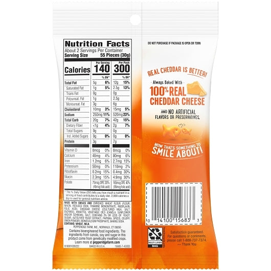 Pepperidge Farm Cheddar Goldfish Cheddar Crackers, 72 x 2.25 oz Case - DOT product image 8