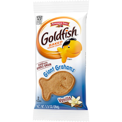 Pepperidge Farms Goldfish Vanilla Whole Grain Giant Grahams, 300 x 0.9 oz Case - Alternate product angle or state